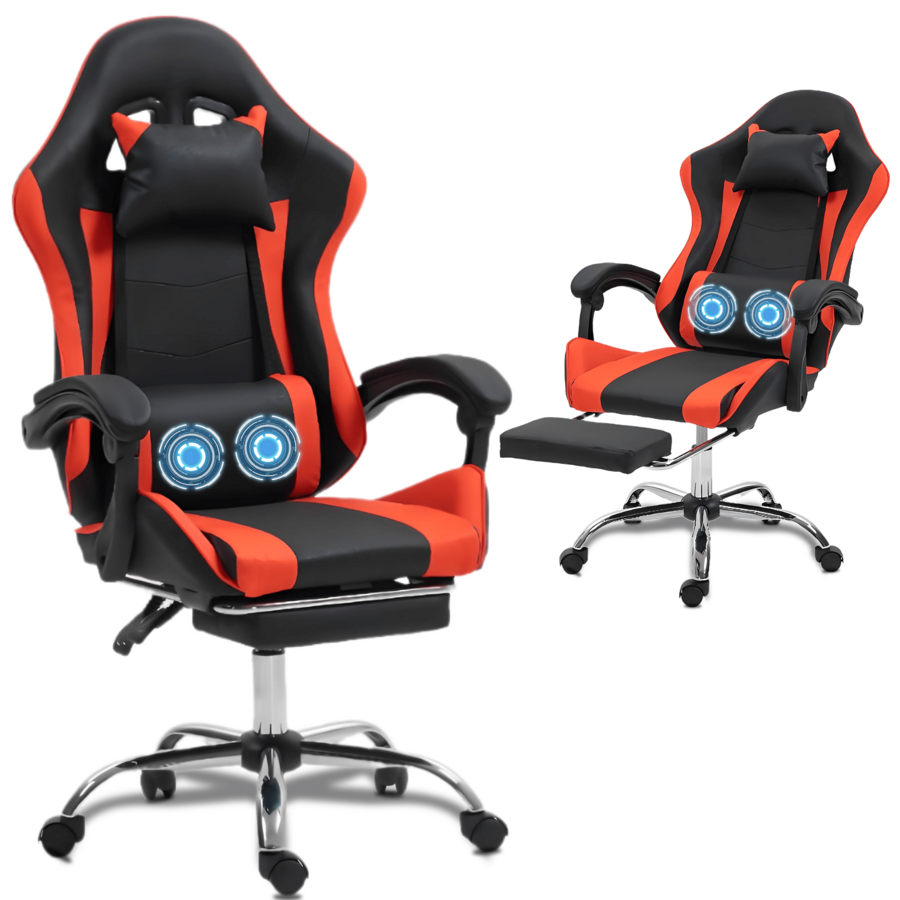 Massage - Kursi Gaming dengan Penyangga Punggung yang