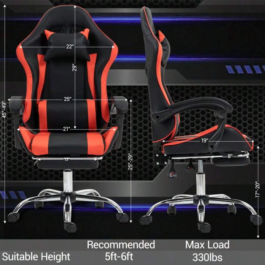 Kursi Gaming dengan Penyangga  - Massage ulasan dan harga